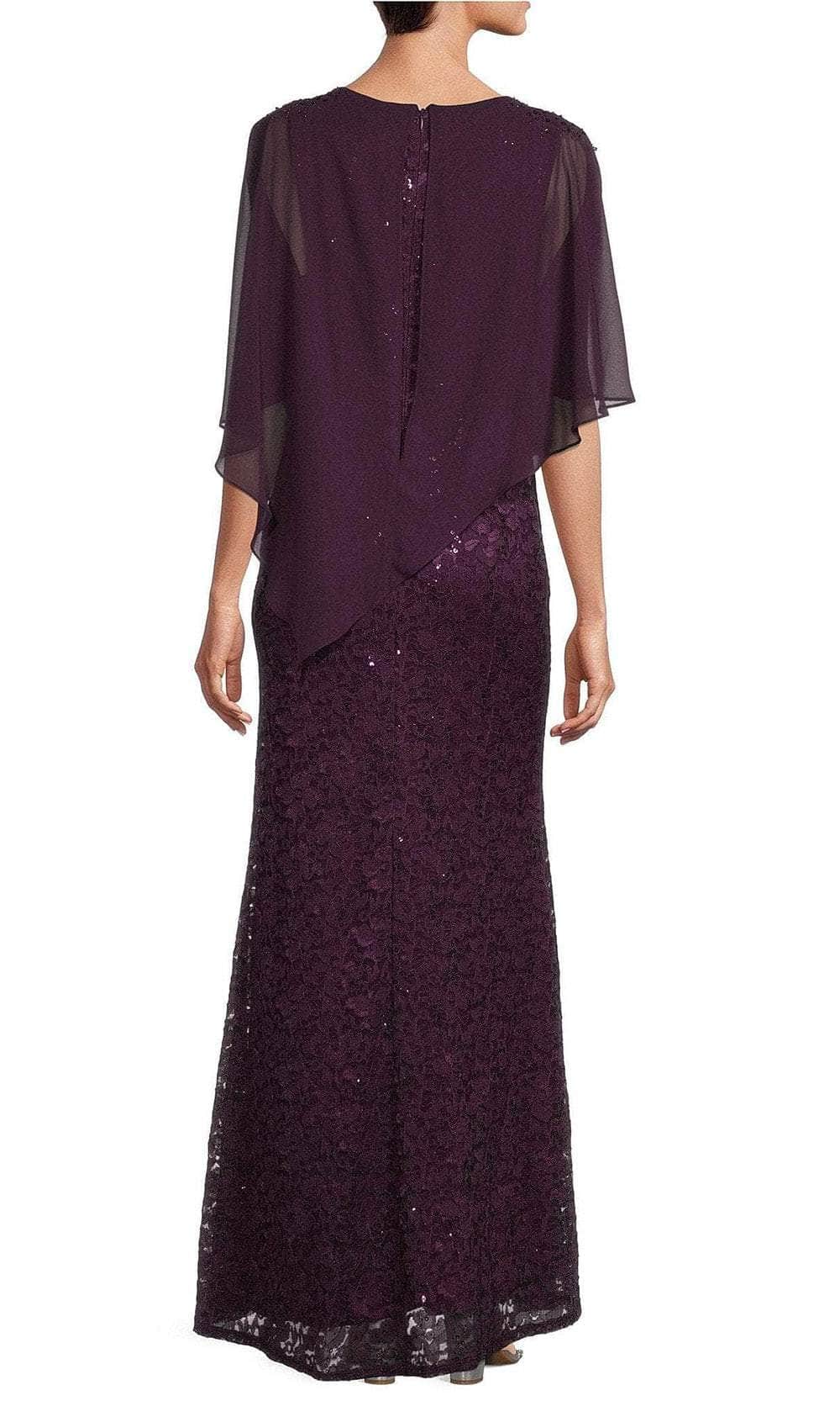 S.L. Fashions 9413121 - Sequin Capelet Evening Dress - Image 7