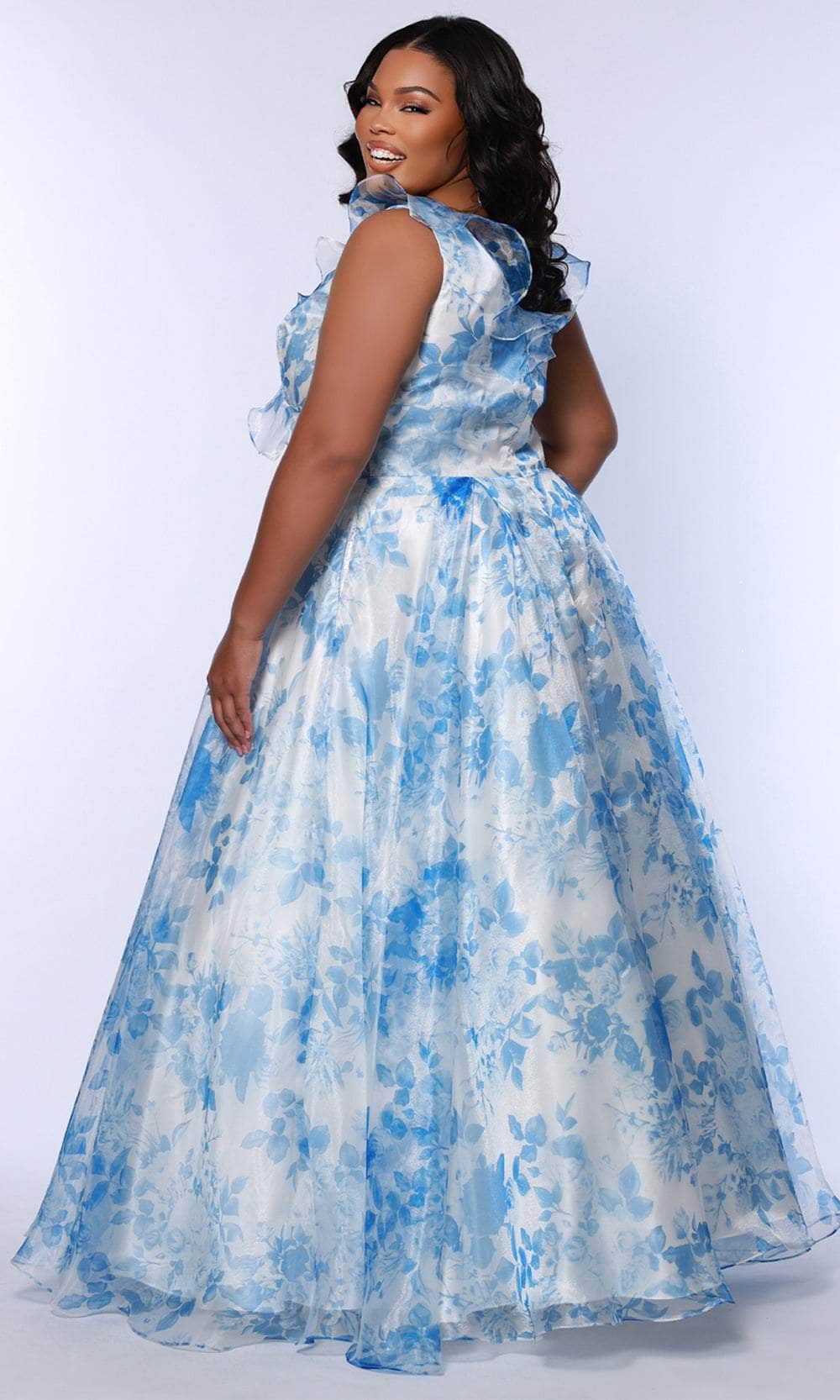 Sydney's Closet SC7404 - Fitted Jersey Gown with Ruched Detail - Image 2