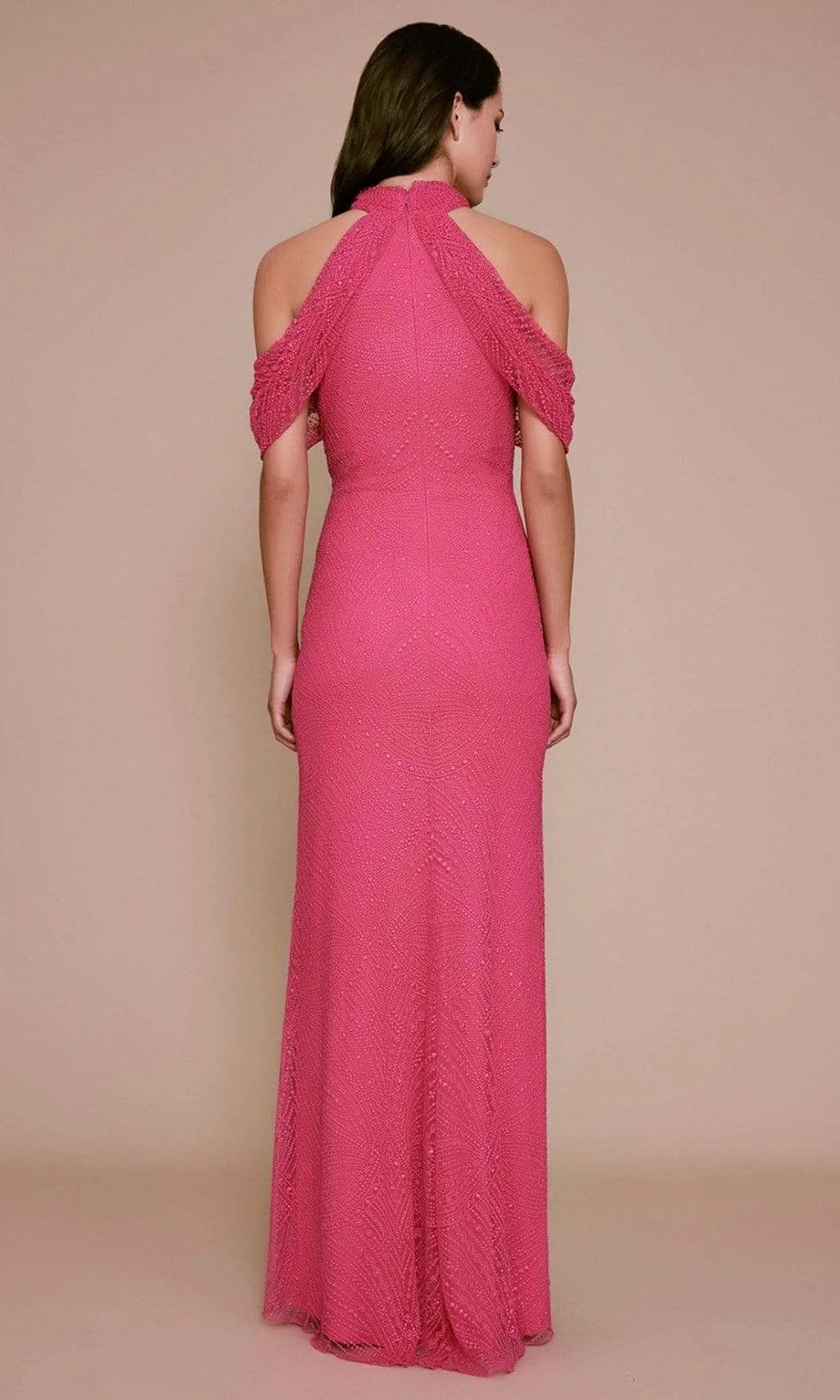 Tadashi Shoji - BLS19876LSC Cold Shoulder Halter Jacquard Dress - Image 2