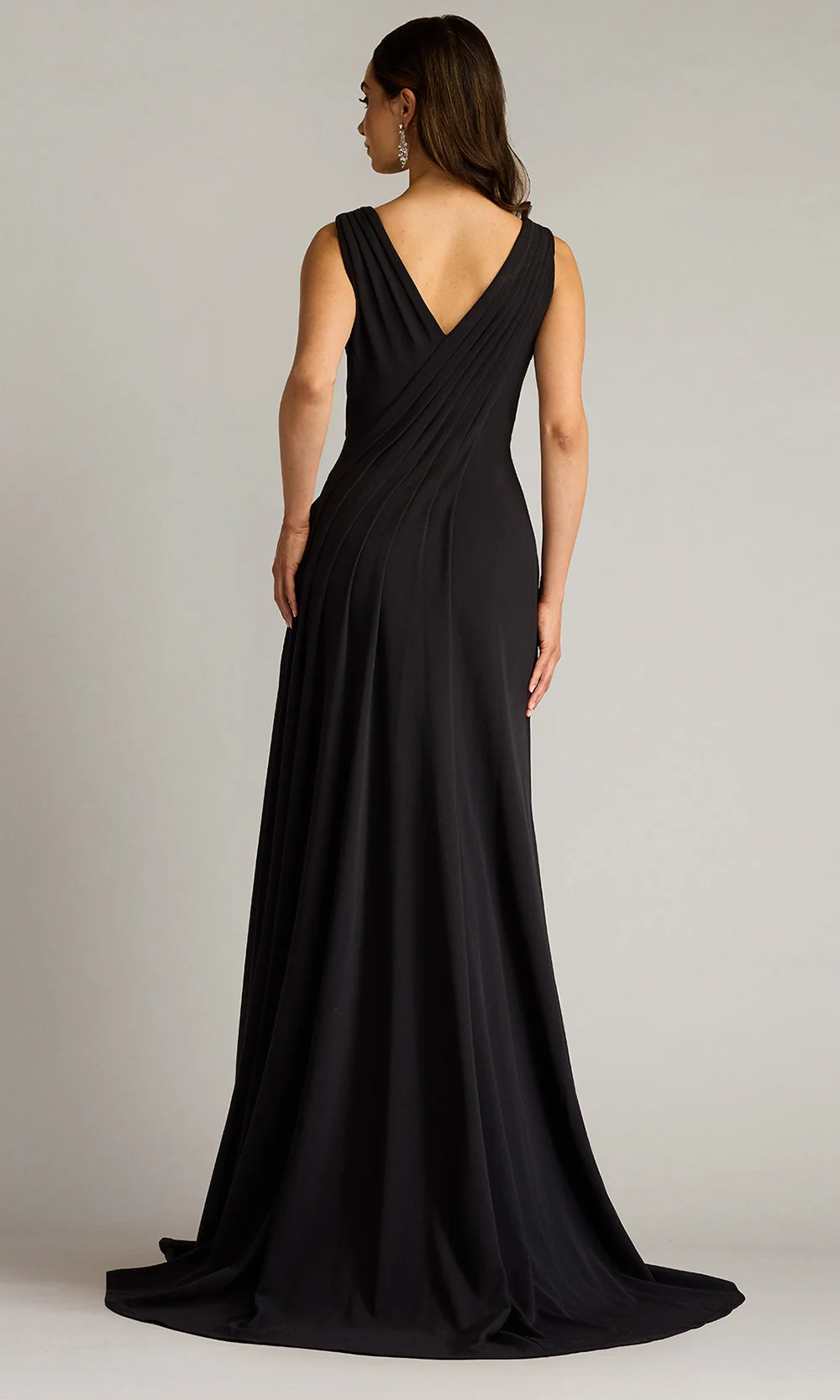 Tadashi Shoji BOS25177L - Port Pleated Crepe A-line Evening Gown - Image 2
