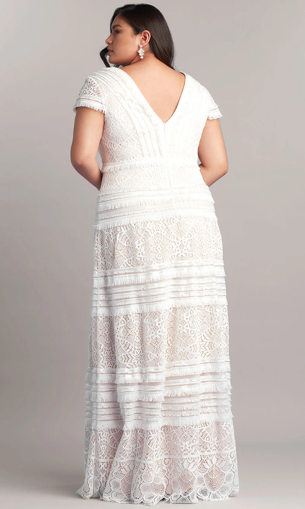 Tadashi Shoji BQU20696LBRQ - Short Sleeve Allover Lace Plus Size Gown - Image 2