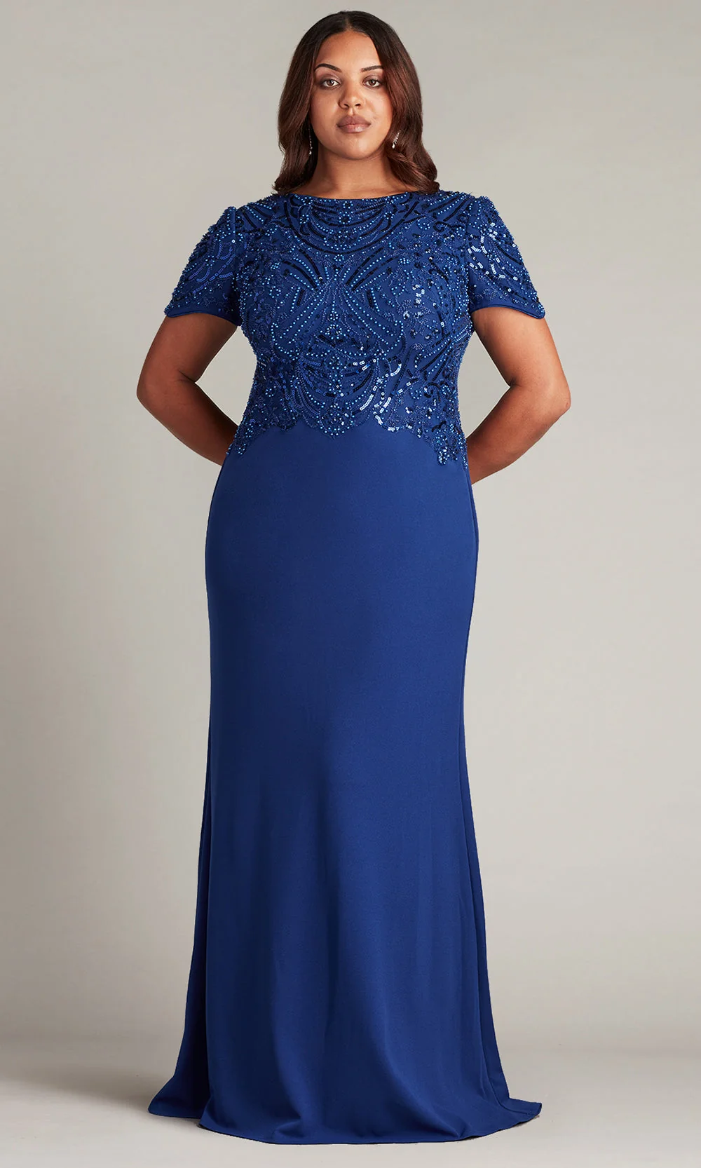 Tadashi Shoji CCY23406LQ - Edry Embellished Crepe Formal Gown - Plus Size - Image 5