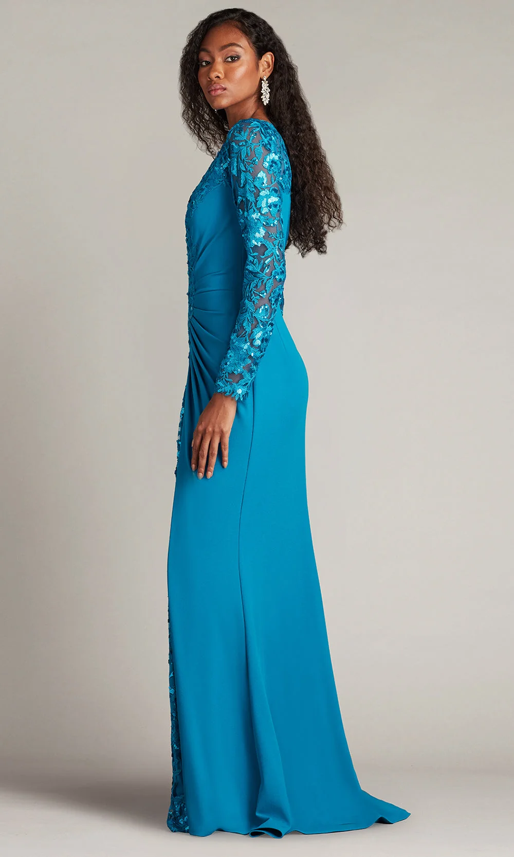 Tadashi Shoji CHS25372L - Whitley Sequin Embroidered Sheath Gown - Image 4