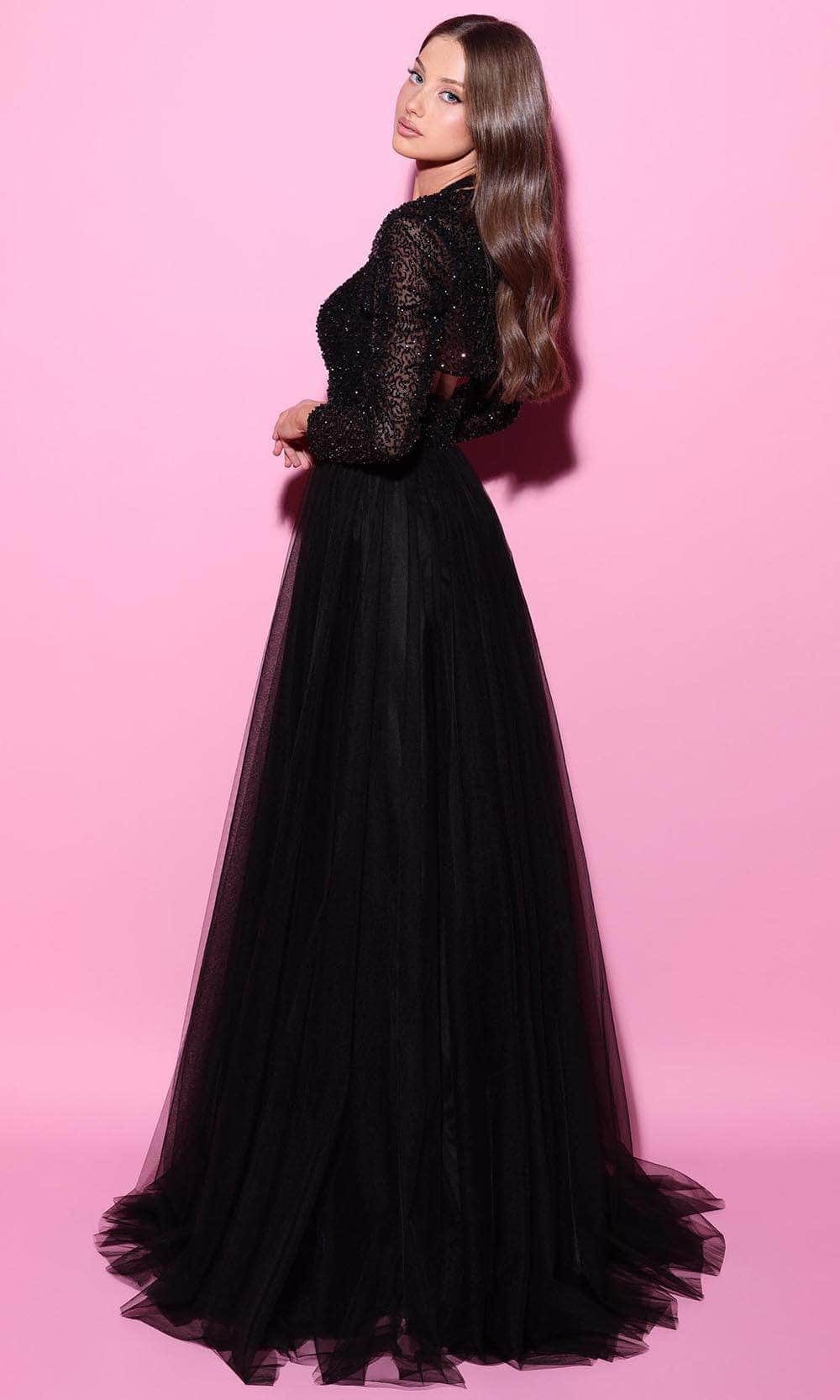 Tarik Ediz 54105 - Beaded Top Backless Evening Gown - Image 2