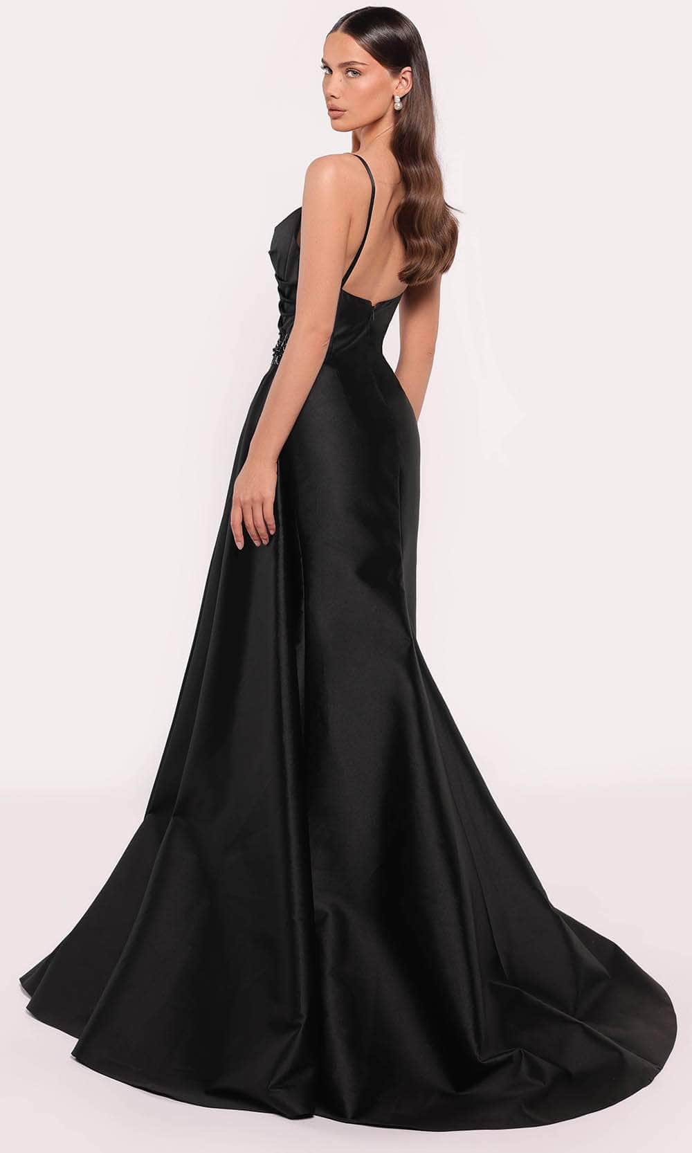 Tarik Ediz 98756 - Scoop Pleated Evening Gown - Image 2