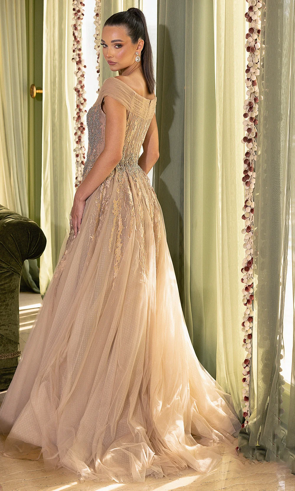 Terani Couture 242M3347 - Off-Shoulder Embellished Ballgown - Image 4