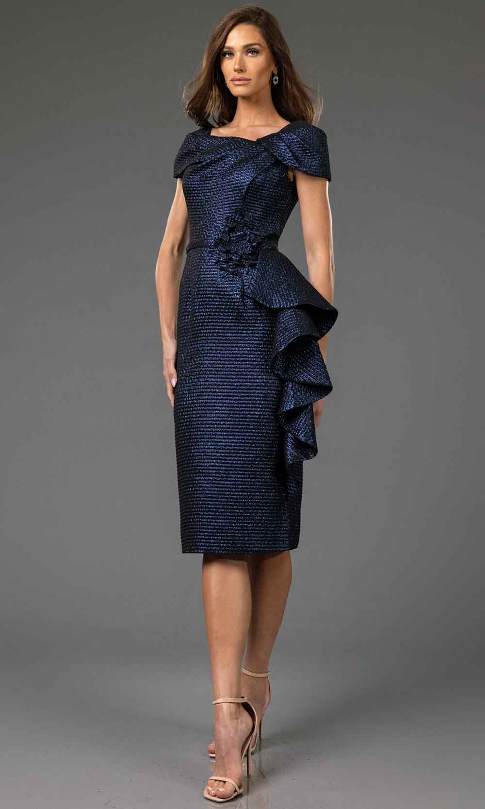 Terani Couture 251C4171 - Ruffle Detailed Sheath Evening Dress - Image 4
