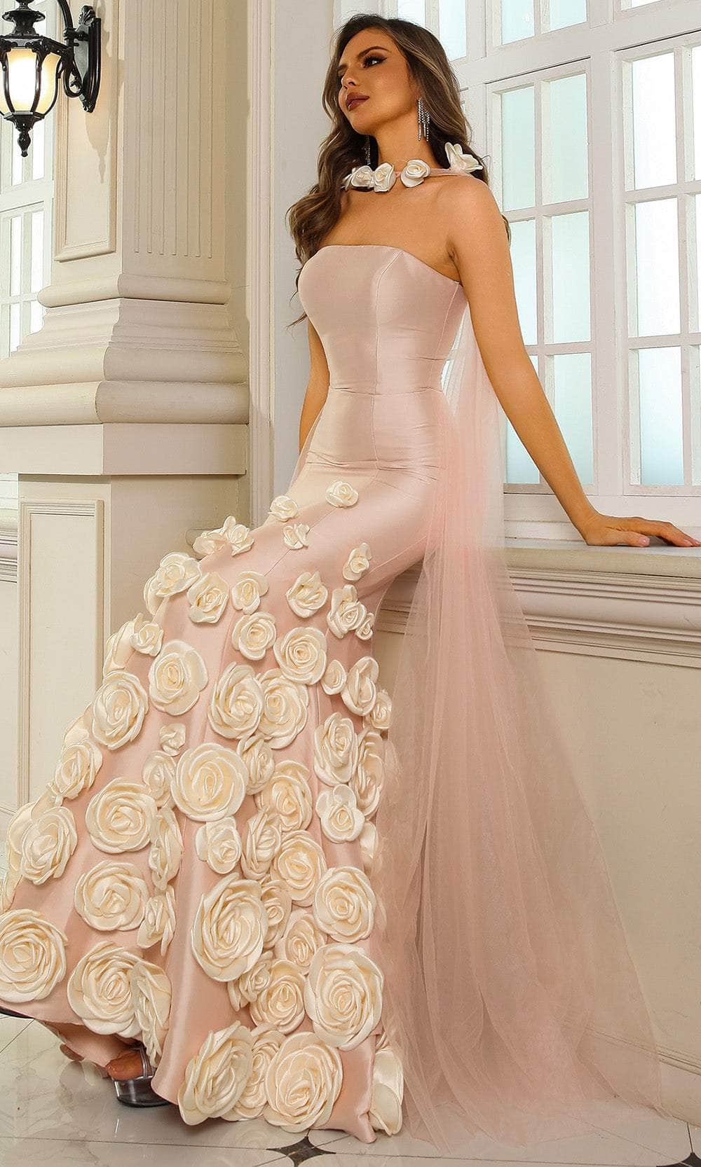 Terani Couture 251GL4184 - Mermaid Skirt 3D Floral Evening Gown - Image 4