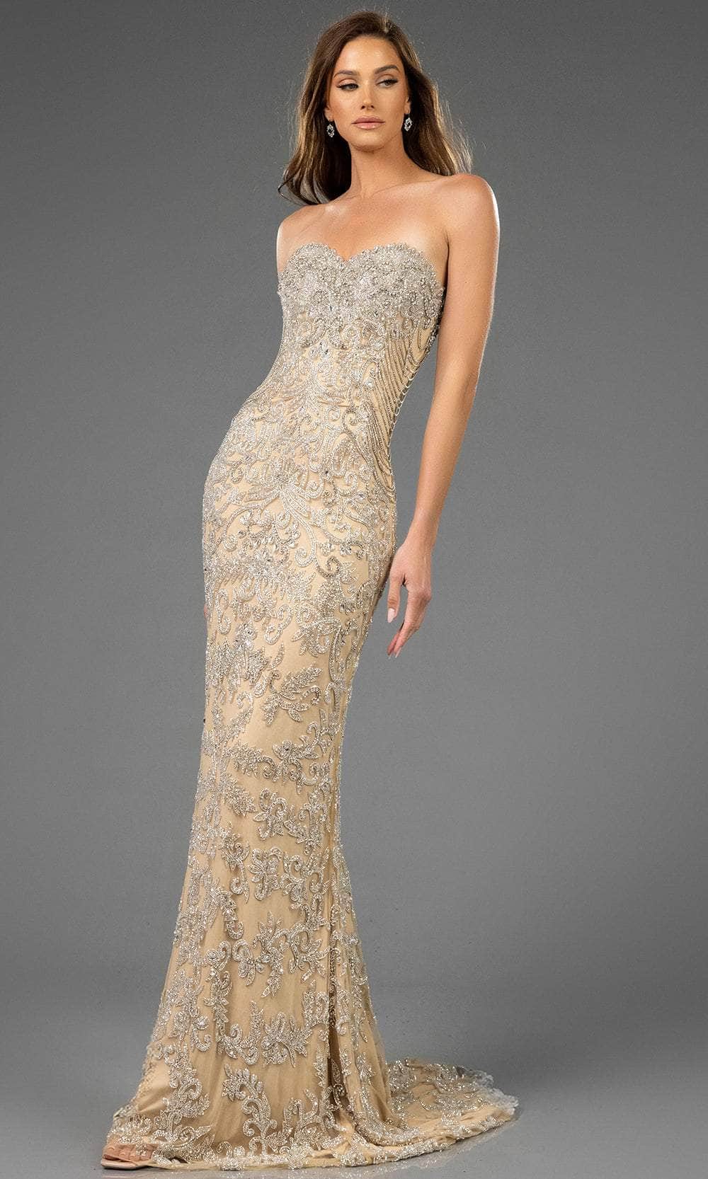 Terani Couture 251GL4346 - Tulle Sheath Evening Gown - Image 3