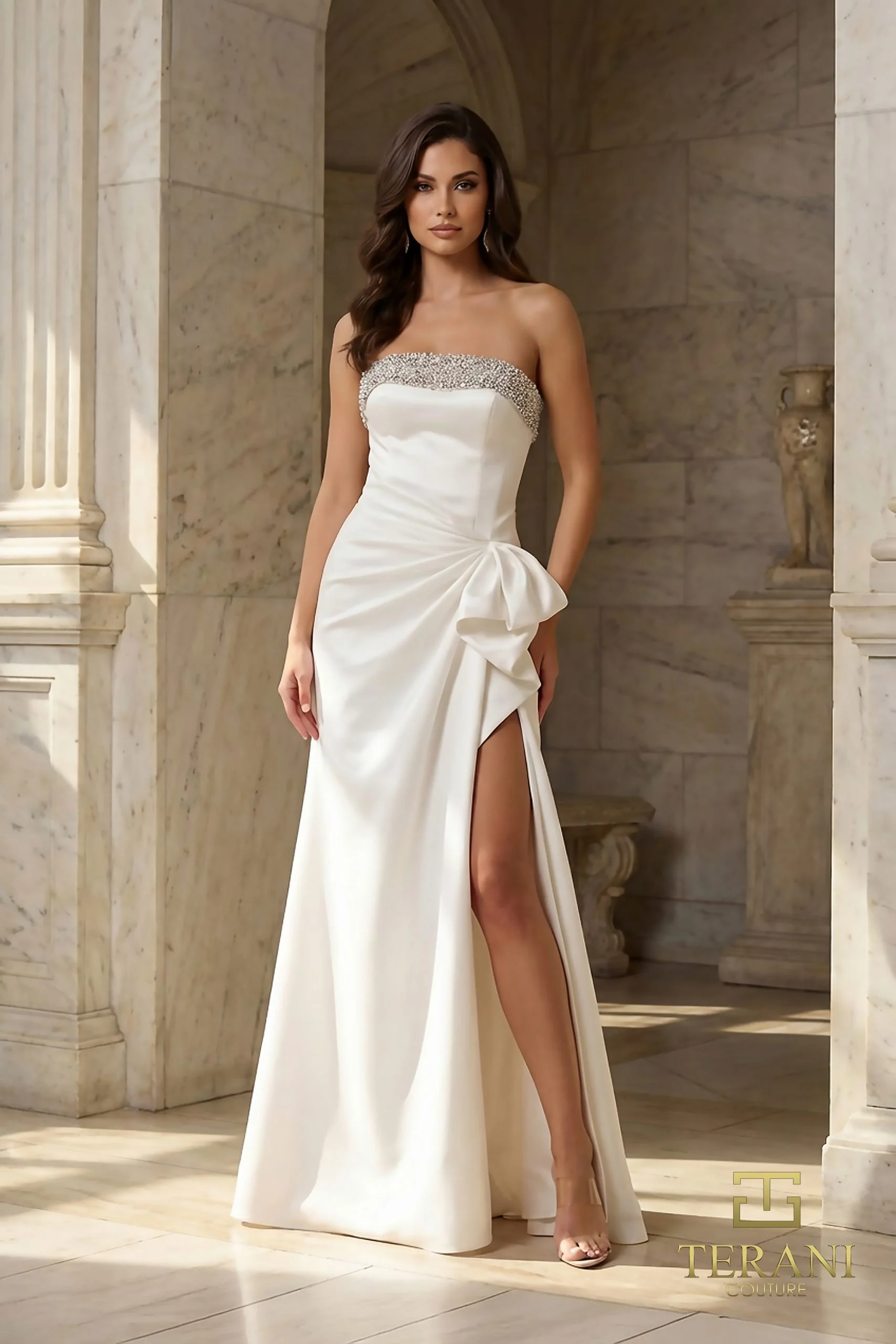 Terani Couture 252E5131 - Strapless Ruffled Peplum Evening Gown - Image 13
