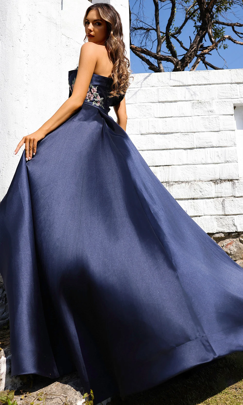 Terani Couture 252M5309 - Applique Sheath Gown with Overskirt - Image 6