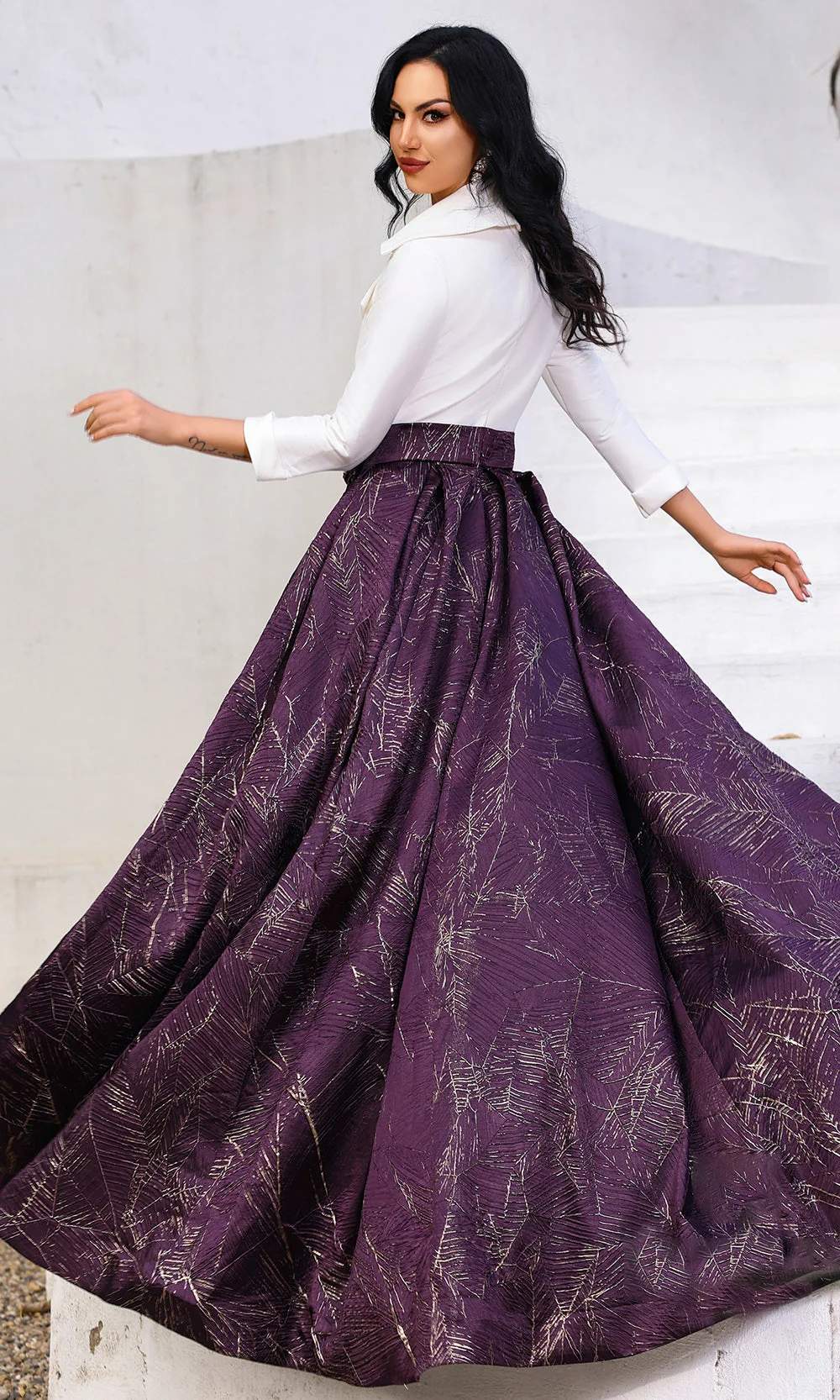 Terani Couture 252M5522 - Collared A-line Gown with Pockets - Image 3