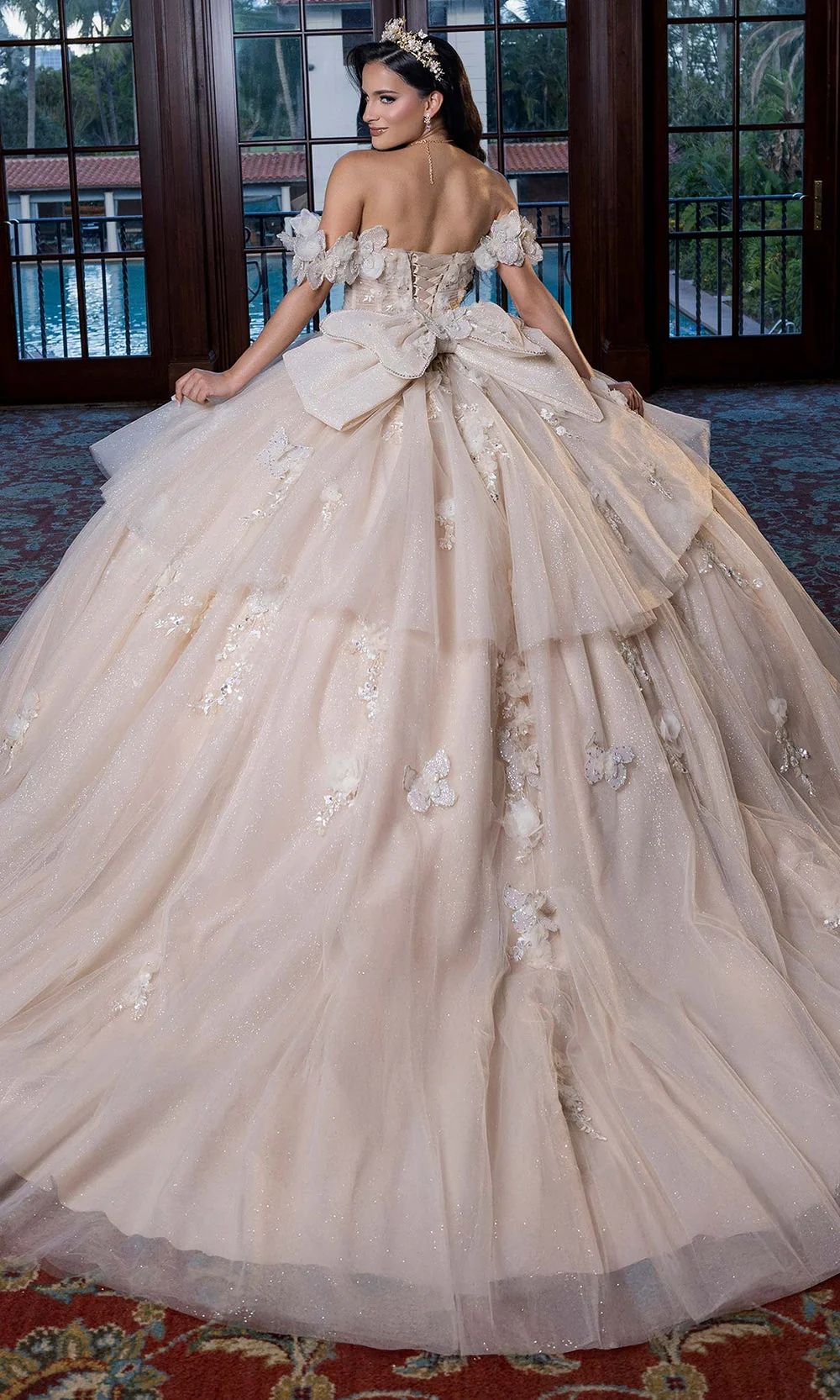 Vizcaya by Mori Lee 4080017 - Sweetheart Neck Butterfly Accent Ballgown - Image 8