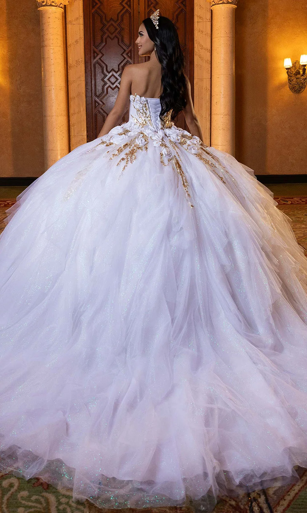 Vizcaya by Mori Lee 4080020 - Sweetheart Neck 3D Floral Accent Ballgown - Image 2