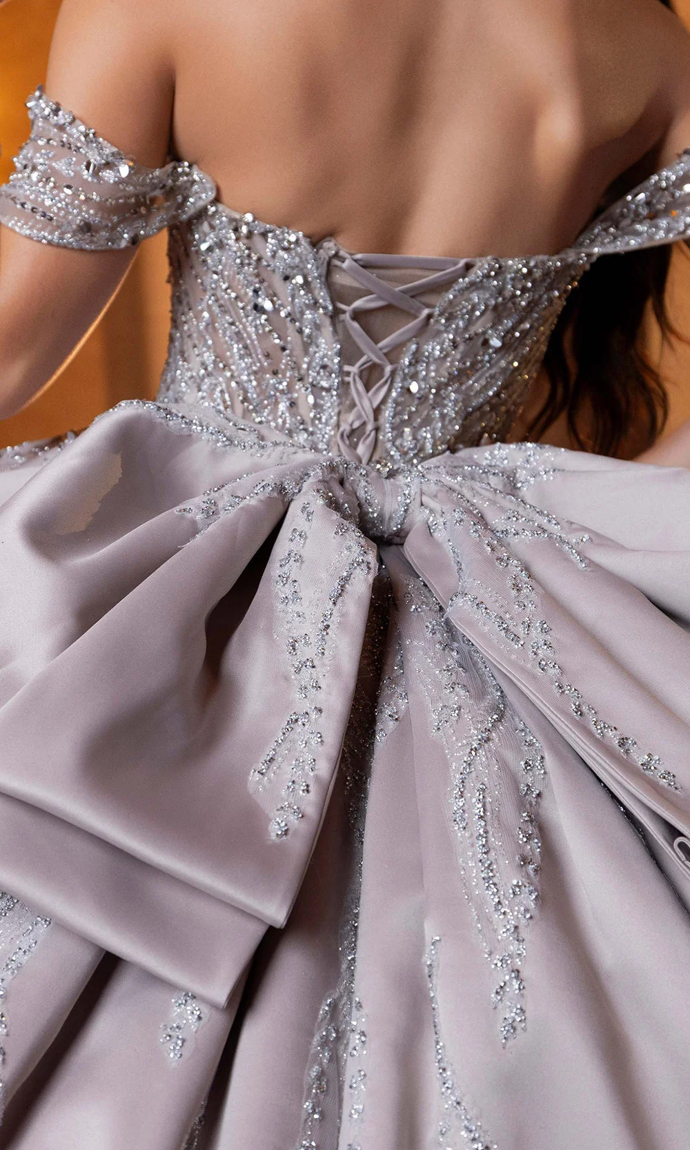 Vizcaya by Mori Lee 4080030 - Convertible Crystal Ballgown with Bow - Image 9